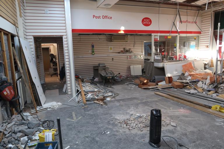 Interior of Bloxwich Post Office before refurbishment